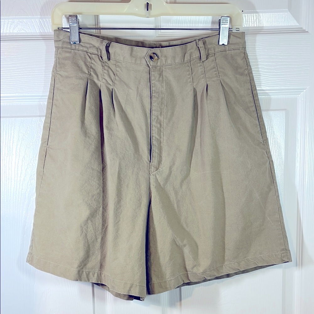 Patagonia Vintage Pleated Front SHORTS Women’s 10 Tan Lightweight Cotton Twill